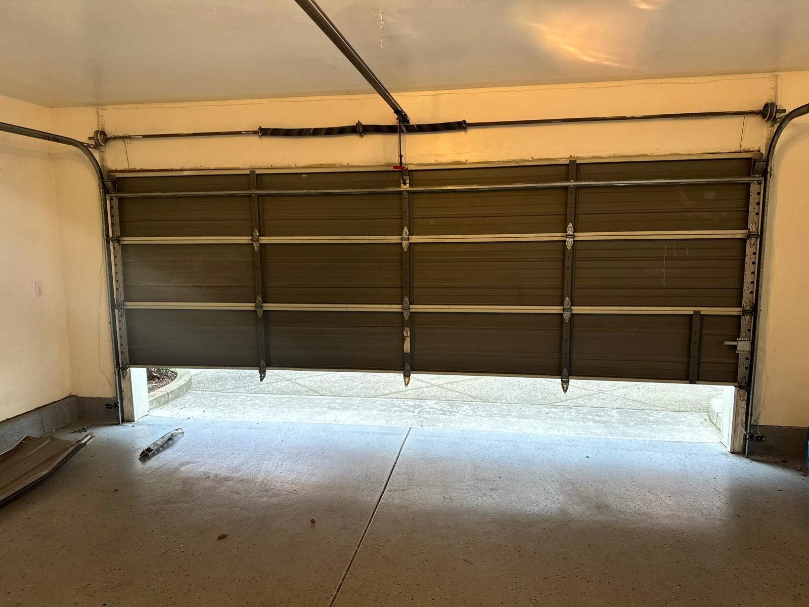 Brown garage door interior in Indianapolis