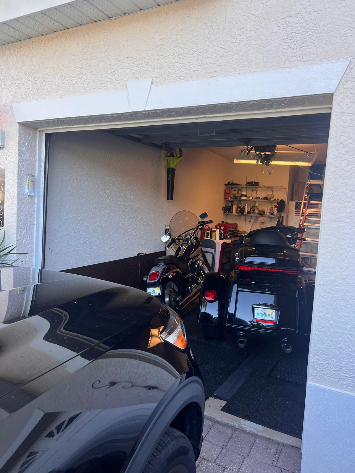 Garage with multiple motorcycles