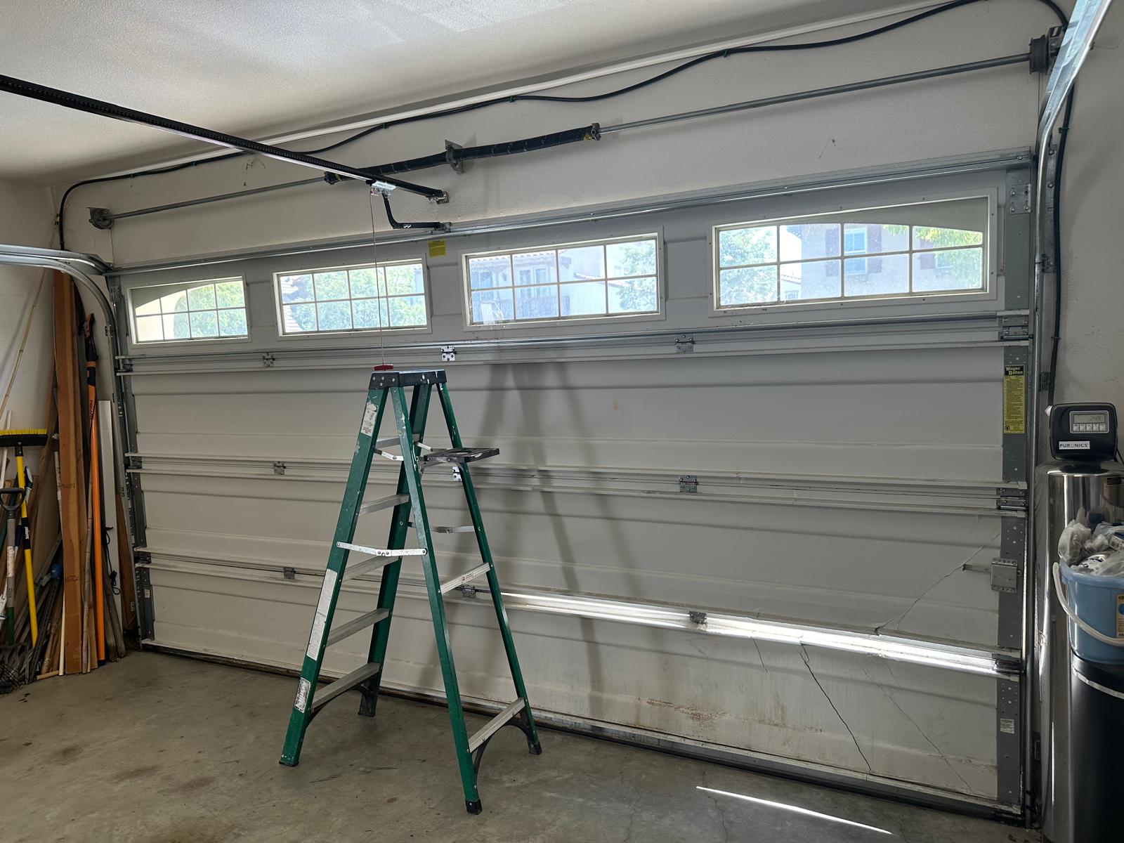 White garage door with windows Indianapolis